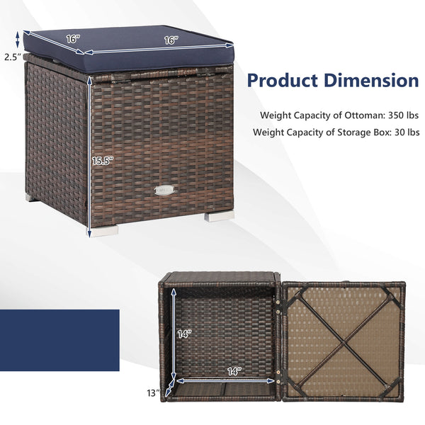 Can be used as a storage box  a footstool  a side table or an additional seat<br>Ample storage space inside offers more convenience<br>Soft seat cushions bring you optimal comfort<br>Smooth zippers make the cushion cover easy to remove and wash<br>Stable 