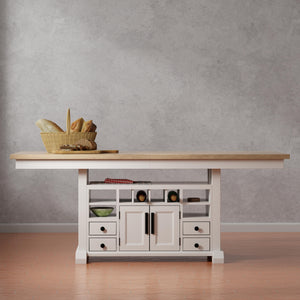 Americana Modern Dining 72 In. Island Counter-Height Extendable Dining Table