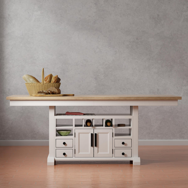 Americana Modern Dining 72 In. Island Counter-Height Extendable Dining Table