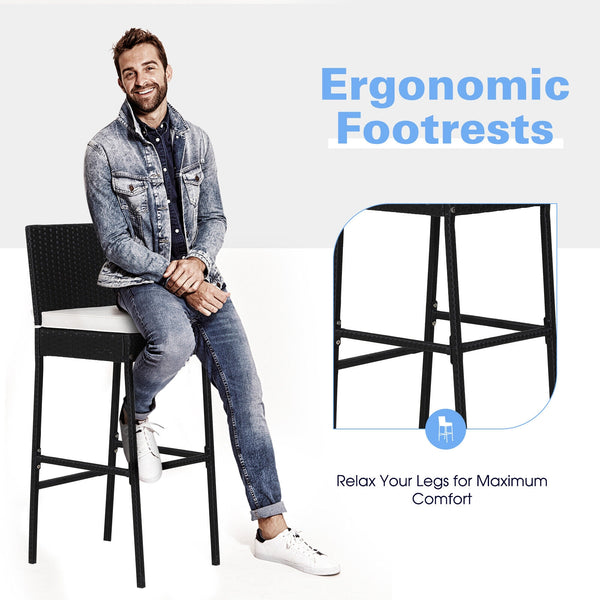 Delivery time may vary per box because of 2 boxes shipment <br>The second box includes all needed screws <br>Space-saving design by tucking bar stools under the table <br>Selected PE wicker for modern appearance and weather resistance <br>Come with solid 