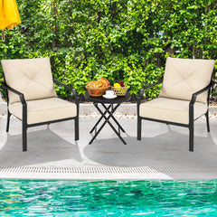 This is the 2-piece patio chairs which will fit your outdoors perfectly. Â  There are 2 thickened and soft cushions for the widened seat and backrest in order to make you comfortable. The hook and loop fasteners prevent seat cushion from blowing away. Lik