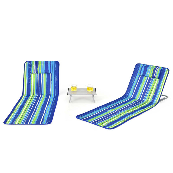 The beach chairs and table can be folded in seconds <br>Suitable for beach  camping  patio  backyard  and garden <br>The table allows you to enjoy drinks and food within reach <br>Equipped with shoulder straps and a carry bag  easy to transport <br>The ba