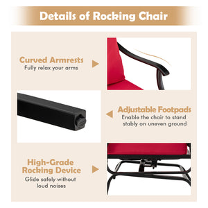 Spend unforgettable outdoor time with your friend on this 3-piece patio glider chair set! Â  Featuring gentle rocking motion and an ergonomic seat  the two glider chairs will make you fully relaxed. The seat and back cushions filled with a high-density sp