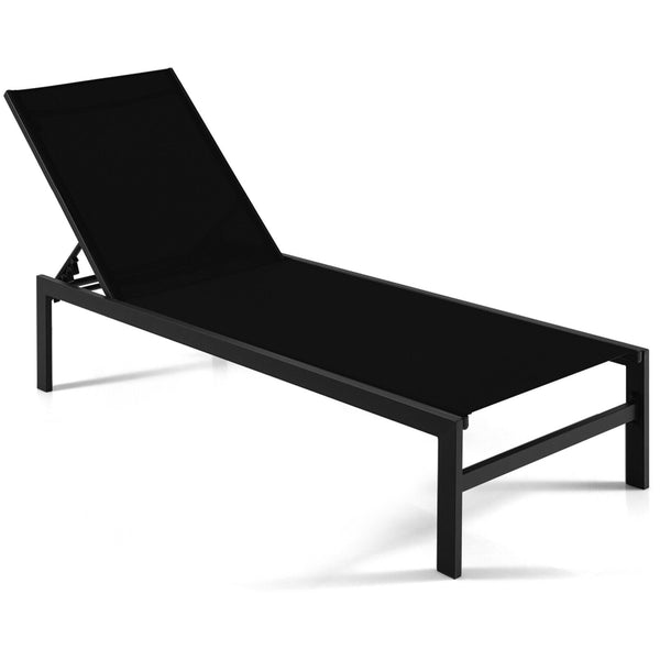 Lightweight and rustproof aluminium frame can stand the test of time<br>Premium fabric is quick-drying  breathable and durable<br>6-position adjustable recliner allows you to set a desired angle<br>This chaise lounge chair can be used completely flat<br>A