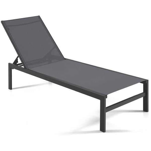 Lightweight and rustproof aluminium frame can stand the test of time<br>Premium fabric is quick-drying  breathable and durable<br>6-position adjustable recliner allows you to set a desired angle<br>This chaise lounge chair can be used completely flat<br>A