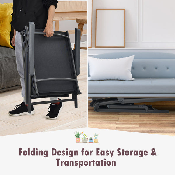 5 backrest angles and 2 footrest positions to meet various needs <br>Breathable and wearable seat fabric brings much comfort <br>Ergonomic design brings relaxation to your journey <br>Steel frame is not easy to rust and of high durability <br>Stable trian