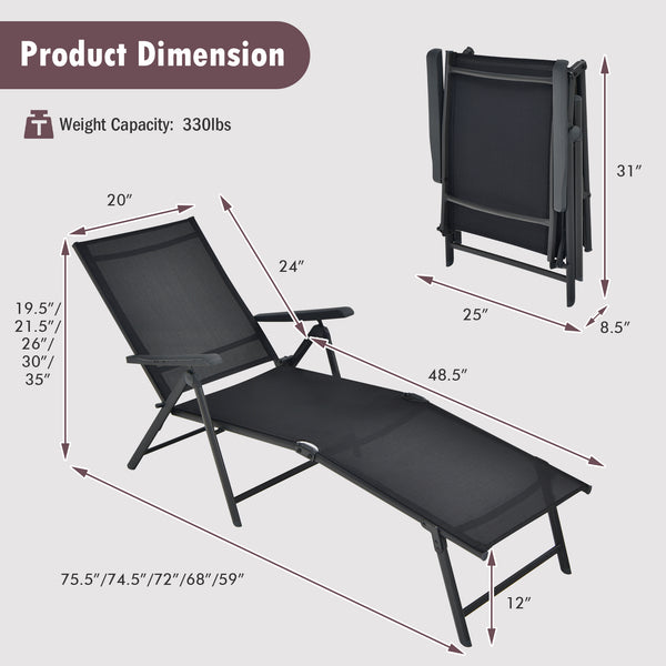 5 backrest angles and 2 footrest positions to meet various needs <br>Breathable and wearable seat fabric brings much comfort <br>Ergonomic design brings relaxation to your journey <br>Steel frame is not easy to rust and of high durability <br>Stable trian