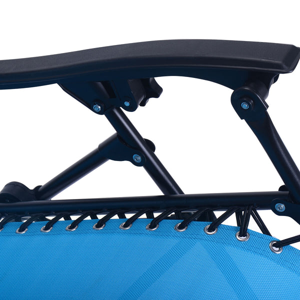Strong double bungee ropes and rustproof frame ensure a long-time use <br>Adjustable padded pillow for both headrest and lumbar support <br>Add extra stability with reinforced triangular structure and non-slip foot pads <br>Designed with a locking system 