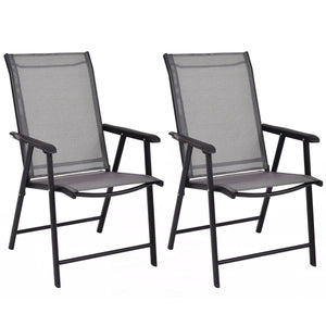 Metal powder coating frame is easy to clean<br>Chair can be used indoors and outdoors<br>2 ergonomic armrests for comfortable arm placement<br>Set of 2 chairs has good abrasion and water resistance<br>Set of 2 chairs is in fabric that can withstand bad we