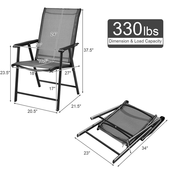 Metal powder coating frame is easy to clean<br>Chair can be used indoors and outdoors<br>2 ergonomic armrests for comfortable arm placement<br>Set of 2 chairs has good abrasion and water resistance<br>Set of 2 chairs is in fabric that can withstand bad we