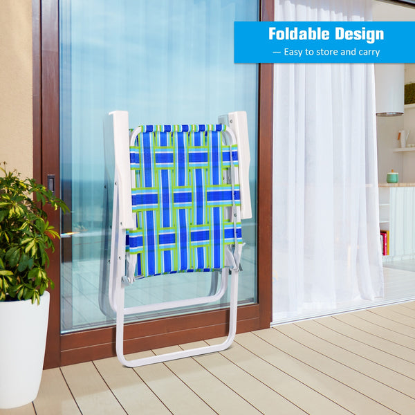 Solid and reinforced steel frame with anti-rust coating  holds up to 265 lbs <br>Made with high-quality fade resistant webbing <br>Easy to set up and no tools required <br>Portable design folds quickly and easily for simple transport and storage <br>Inclu