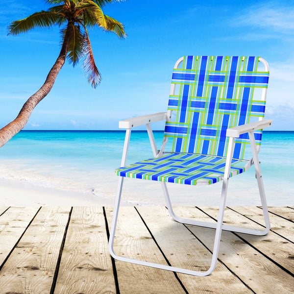 Solid and reinforced steel frame with anti-rust coating  holds up to 265 lbs <br>Made with high-quality fade resistant webbing <br>Easy to set up and no tools required <br>Portable design folds quickly and easily for simple transport and storage <br>Inclu