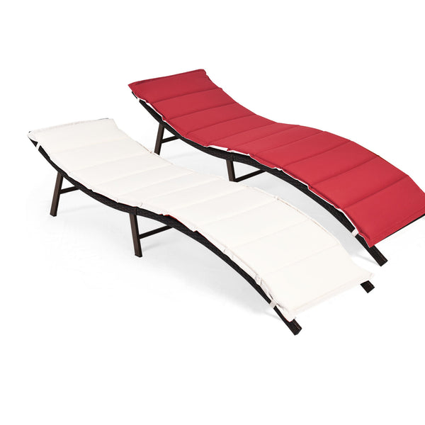 The folding lounge chair is crafted with heavy-duty steel and premium wicker  which provides you with satisfactory load-bearing capacity and stability. Â  Tightly hand-woven wicker and two-color cushion add a unique charm to your outdoor space. The frame 