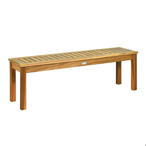 Solid acacia wood for durability and long service life Hollow slat design for great ventilation and prevent water accumulation Solid and thick legs provide stability and avoid shaking Stable base ensures security and high load bearing of 700 lbs Well matc