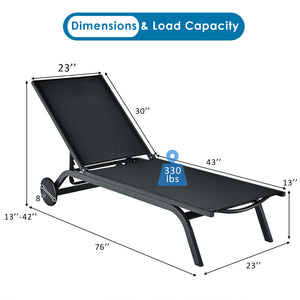 Are you looking for a chaise lounge to take a nap on the balcony  backyard or garden? Come and check out this adjustable lounge chair! Â  The adjustable backrest of chaise lounge with six positions will satisfy your different needs of reading  lying and s