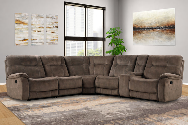 Cooper - Shadow Brown 6 Piece Modular Manual Reclining Sectional