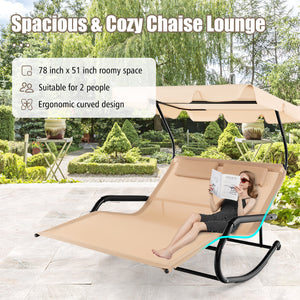 Installation Videoï¼šhttps://drive.google.com/file/d/1wRWAhNM1d0CN-qxasu8coJ0pruNhCKZO/view?usp=sharing <br>78" x 51" spacious relaxing area for 2 people<br>Ergonomic seat with soft head pillows for optimal comfort<br>Gentle rocking design makes you enjoy