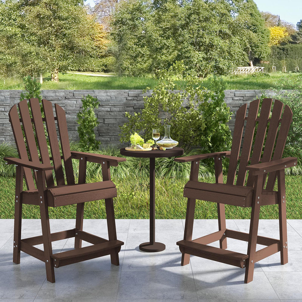 HDPE material for excellent abrasion and crack resistance<br>Elegant faux wood grain design provides natural charm<br>Wide seat and reclining backrest provides superior sitting experience <br>Armrests and footrests allows for full relaxation of elbows and