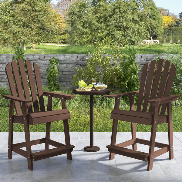 HDPE material for excellent abrasion and crack resistance<br>Elegant faux wood grain design provides natural charm<br>Wide seat and reclining backrest provides superior sitting experience <br>Armrests and footrests allows for full relaxation of elbows and