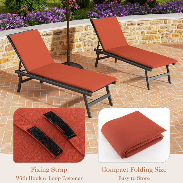 Foam-padded cushion can provide ideal support for pressure relief<br>Soft and breathable short fiber fabric cover improves seating comfort<br>Tri-fold lounge chaise cushion can fit different reclining positions<br>Fixing straps with hook and loop fastener