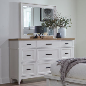 Americana Modern Bedroom 9 Drawer Dresser and Mirror