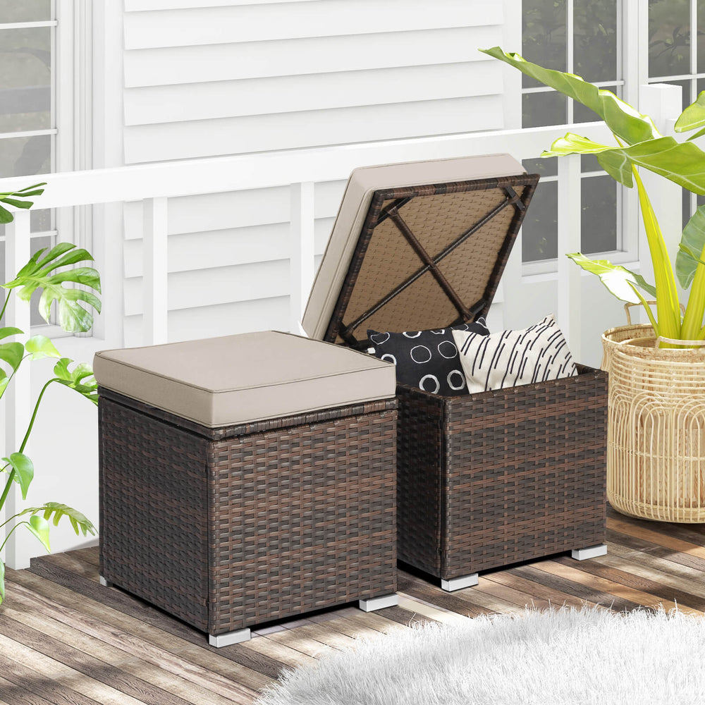 Can be used as a storage box  a footstool  a side table or an additional seat<br>Ample storage space inside offers more convenience<br>Soft seat cushions bring you optimal comfort<br>Smooth zippers make the cushion cover easy to remove and wash<br>Stable 