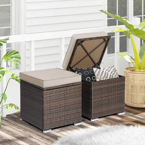 Can be used as a storage box  a footstool  a side table or an additional seat<br>Ample storage space inside offers more convenience<br>Soft seat cushions bring you optimal comfort<br>Smooth zippers make the cushion cover easy to remove and wash<br>Stable 