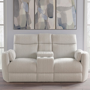 Radius - Mega Ivory Power Glider Reclining Console Loveseat