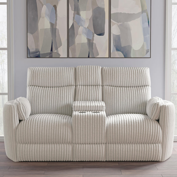 Radius - Mega Ivory Power Glider Reclining Console Loveseat