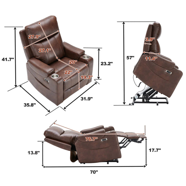 Reid Vegan Leather Power Lift Recliner