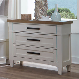 Americana Modern Bedroom 3 Drawer Nightstand with Charging Station