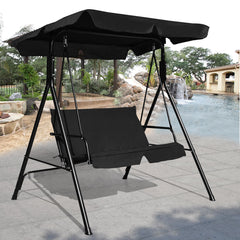 Brand New And High Quality<br>Outdoor Loveseat Swing Chair<br>Providing Two Comfortable Seats<br>With A Waterproof Top Canopy  Protecting You From Ultraviolet Ray And Drizzle<br>Black Steel Frame  Durable And Sturdy<br>With Seat And Back Cushion Add Comfo