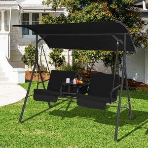 Simple assembly required.<br>Double the happiness with 2-seat design<br>Reinforced structure with anti-slip feet provide excellent stability<br>High density back and seat cushions with straps for better support<br>The heavy-duty spring hooks ensure smooth