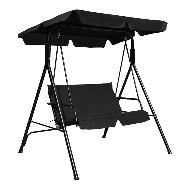 Brand New And High Quality<br>Outdoor Loveseat Swing Chair<br>Providing Two Comfortable Seats<br>With A Waterproof Top Canopy  Protecting You From Ultraviolet Ray And Drizzle<br>Black Steel Frame  Durable And Sturdy<br>With Seat And Back Cushion Add Comfo