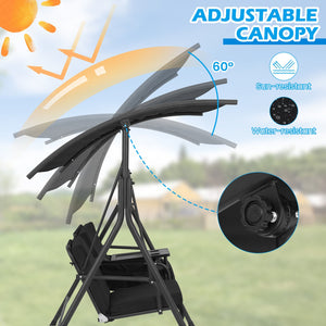 Simple assembly required.<br>Double the happiness with 2-seat design<br>Reinforced structure with anti-slip feet provide excellent stability<br>High density back and seat cushions with straps for better support<br>The heavy-duty spring hooks ensure smooth