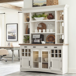Americana Modern Dining 69 In. Buffet and Hutch with Quartz Insert
