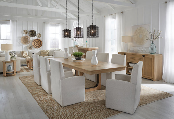 Escape - Dining 84" Rectangular Table with console & 8 caster chairs
