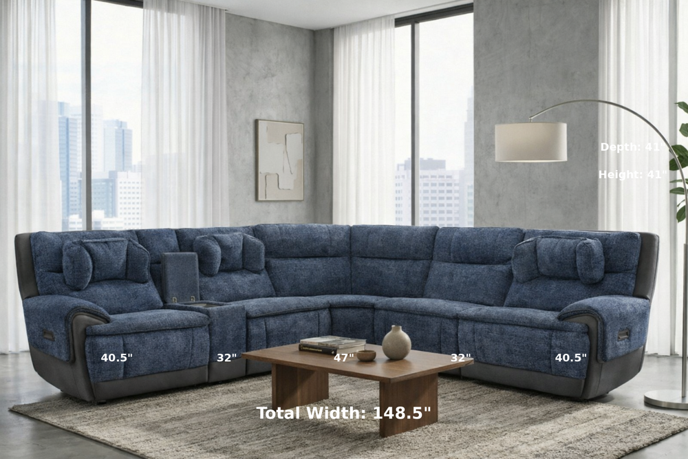 Caspian 6pc Power Sectional with Immersive Sound