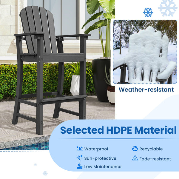 Stand against outdoor elements with all-weather and colorfast HDPE material<br>Treat earth better thanks to the recyclable characteristic<br>No need for complicated maintenance  just wipe it with soapy water<br>304 stainless steel screws for a longer outd