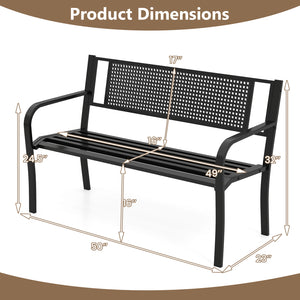 Seat 2-3 thanks to a spacious and ergonomic seat<br>Comfortable backrest and curved armrests for coziness<br>Spray-painted metal ensures a long-lasting service time<br>Heavy-duty construction can support up to 660 lbs<br>Tight connections for enhanced ste