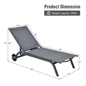 Are you looking for a chaise lounge to take a nap on the balcony  backyard or garden? Come and check out this adjustable lounge chair! Â  The adjustable backrest of chaise lounge with six positions will satisfy your different needs of reading  lying and s