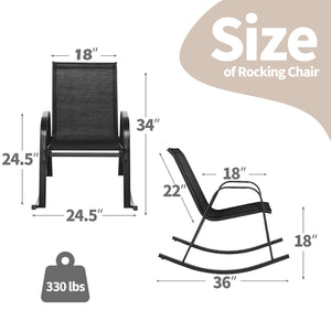 Cozy to sit with a curved backrest and armrests<br>Smooth and gentle rocking makes you more relaxed<br>Breathable seat fabric brings cool sitting feelings<br>Rustproof and reinforced metal frame for high stability<br>Bottom stoppers effectively avoid tipp