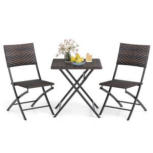 Premium mixed brown PE rattan for long-lasting elegance<br>Quick-folding design saves space and eases storage<br>Light weight allows effortless carrying and moving<br>Reinforced metal frame provides excellent stability<br>Firm crossbars and X-shaped struc
