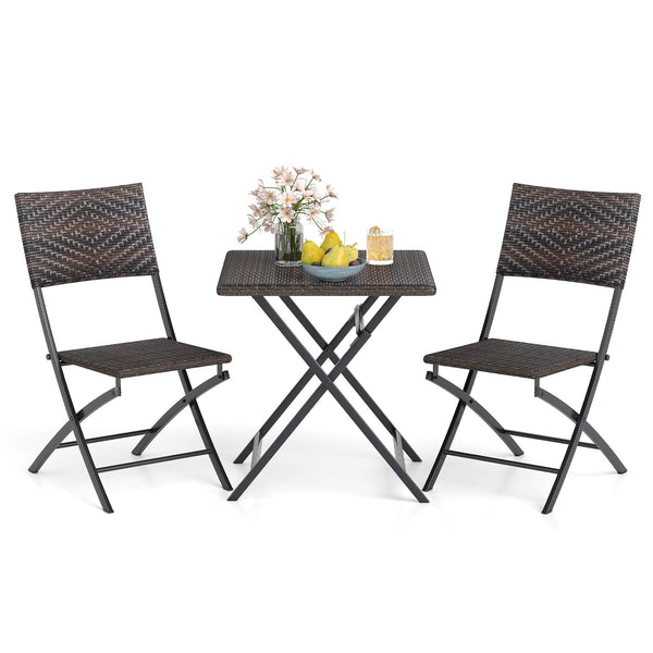 Premium mixed brown PE rattan for long-lasting elegance<br>Quick-folding design saves space and eases storage<br>Light weight allows effortless carrying and moving<br>Reinforced metal frame provides excellent stability<br>Firm crossbars and X-shaped struc