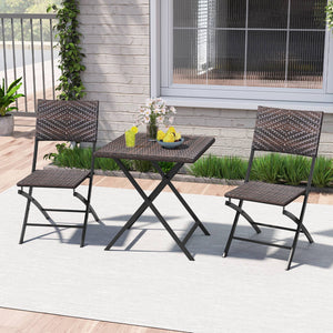 Premium mixed brown PE rattan for long-lasting elegance<br>Quick-folding design saves space and eases storage<br>Light weight allows effortless carrying and moving<br>Reinforced metal frame provides excellent stability<br>Firm crossbars and X-shaped struc