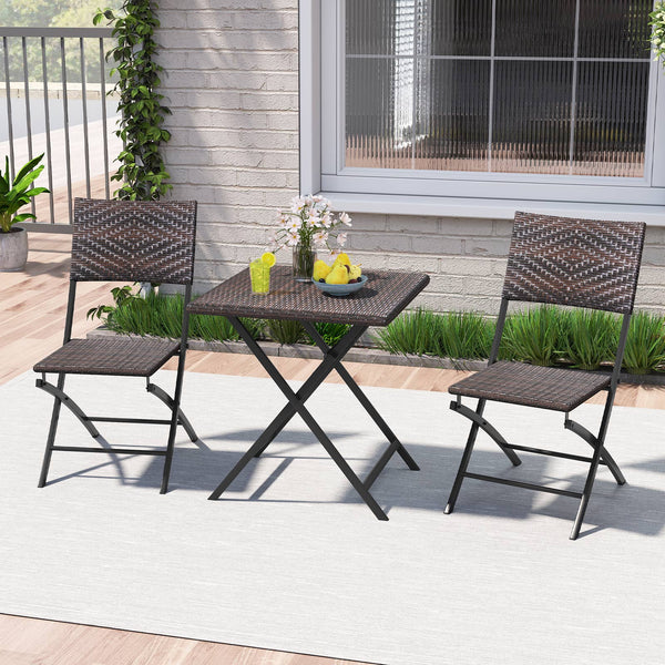Premium mixed brown PE rattan for long-lasting elegance<br>Quick-folding design saves space and eases storage<br>Light weight allows effortless carrying and moving<br>Reinforced metal frame provides excellent stability<br>Firm crossbars and X-shaped struc