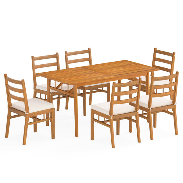 Bring natural beauty outdoors with acacia wood<br>Silky sanding erases splinters for a gentle touch every time Â <br>Curved backrest and cushioned seat for a comfortable seating experience<br>Secure cushions in place thanks to the fixing ties<br>Removable