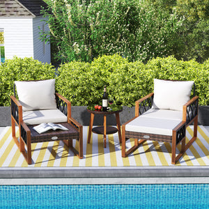 Â Sun-protective and hand-woven PE rattan for durability and elegance<br>Â The solid acacia wood frame provides reliable support because it is sturdy<br>Â Sturdy metal supports ensure stability for long-lasting use<br>Â Ottomans serve as footrests or extr