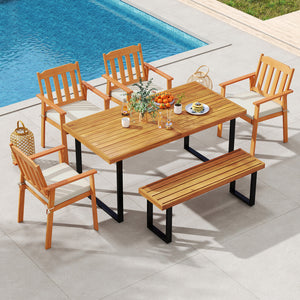 Acacia wood frame is solid and not easy to deform<br>Removable seat cushion is filled with sponge for prolonged comfort<br>Slanted backrest and armrests promote a natural sitting posture<br>Washable zippered cushion cover ensures a clean sitting environme