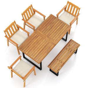 Acacia wood frame is solid and not easy to deform<br>Removable seat cushion is filled with sponge for prolonged comfort<br>Slanted backrest and armrests promote a natural sitting posture<br>Washable zippered cushion cover ensures a clean sitting environme